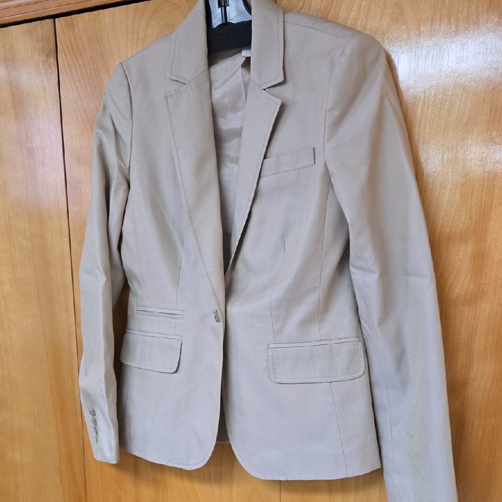 J. Crew Tan Size 4 Modern Cut Blazer 100% Cotton